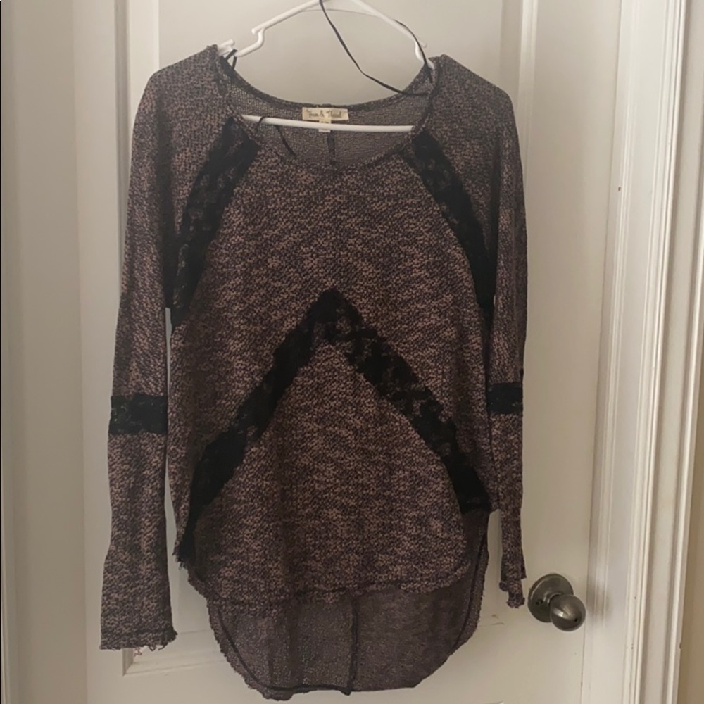 Lace detail sweater
